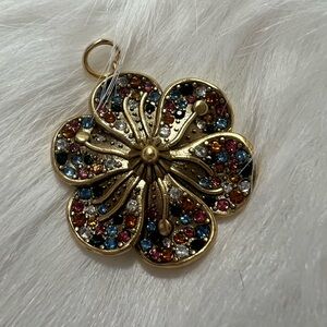 Gold Multicolor Flower Pendant